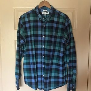 Blue/Green Plaid OldNavy XL Slimfit Oxford Shirt